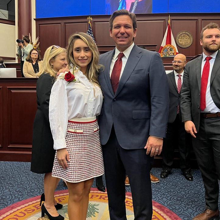 Carolina Amesty with Gov. Ron Desnatis